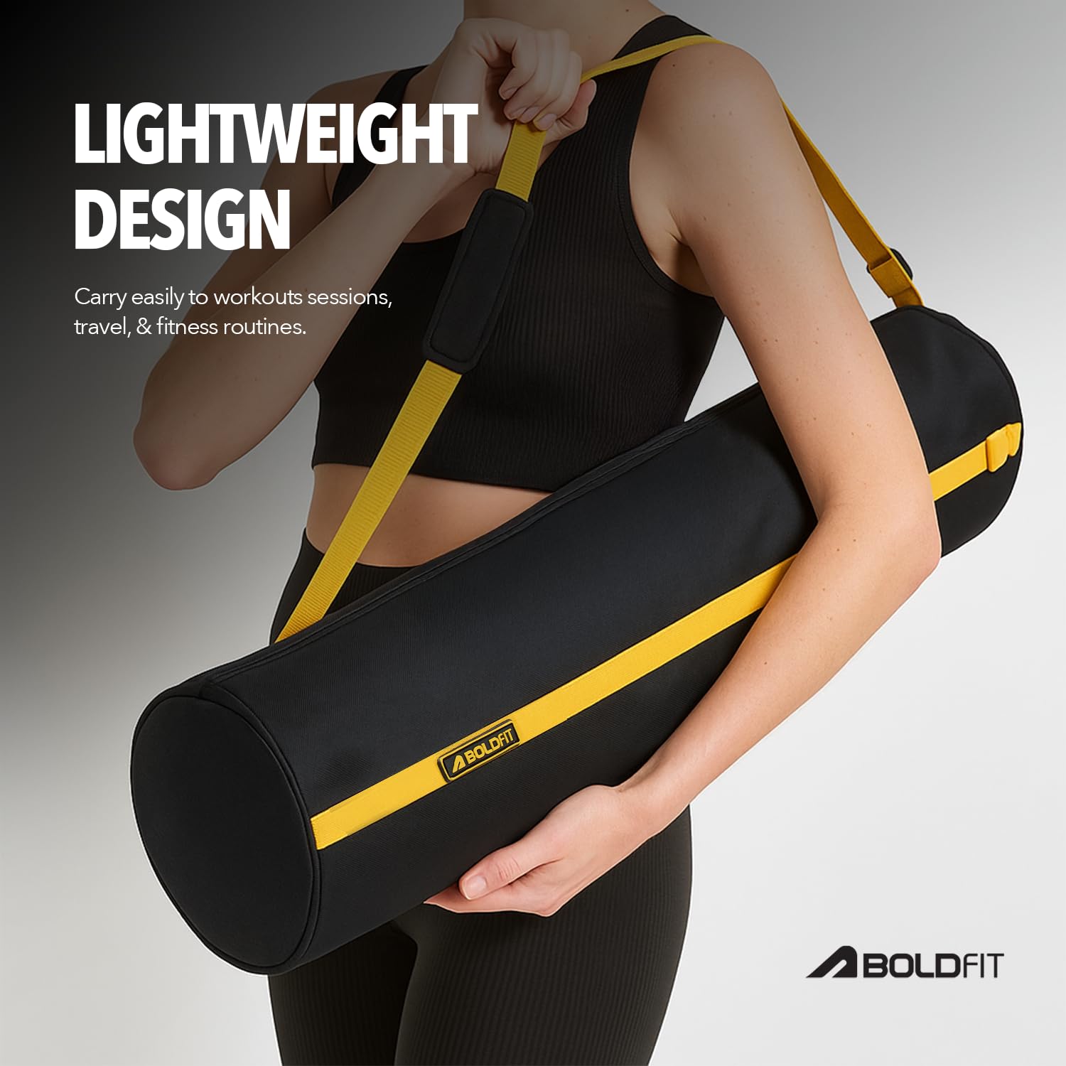Boldfit Yoga Mat Cover Bag-Durable, Lightweight & Stylish with Zippered Closure and Adjustable Strap (Fits Mats Up to 10mm Thick) 3