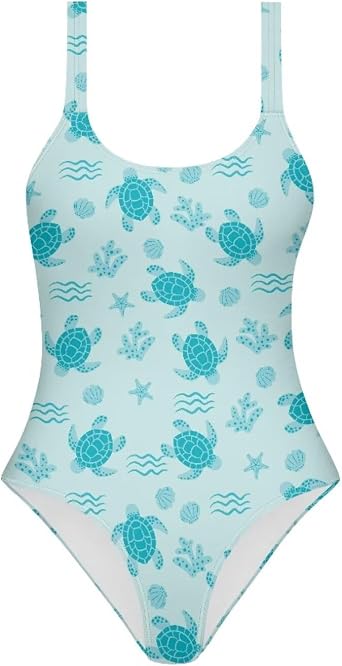 One Piece Bathing Suit for Teen Girls Comfy Crewneck Backless Bathing Suit