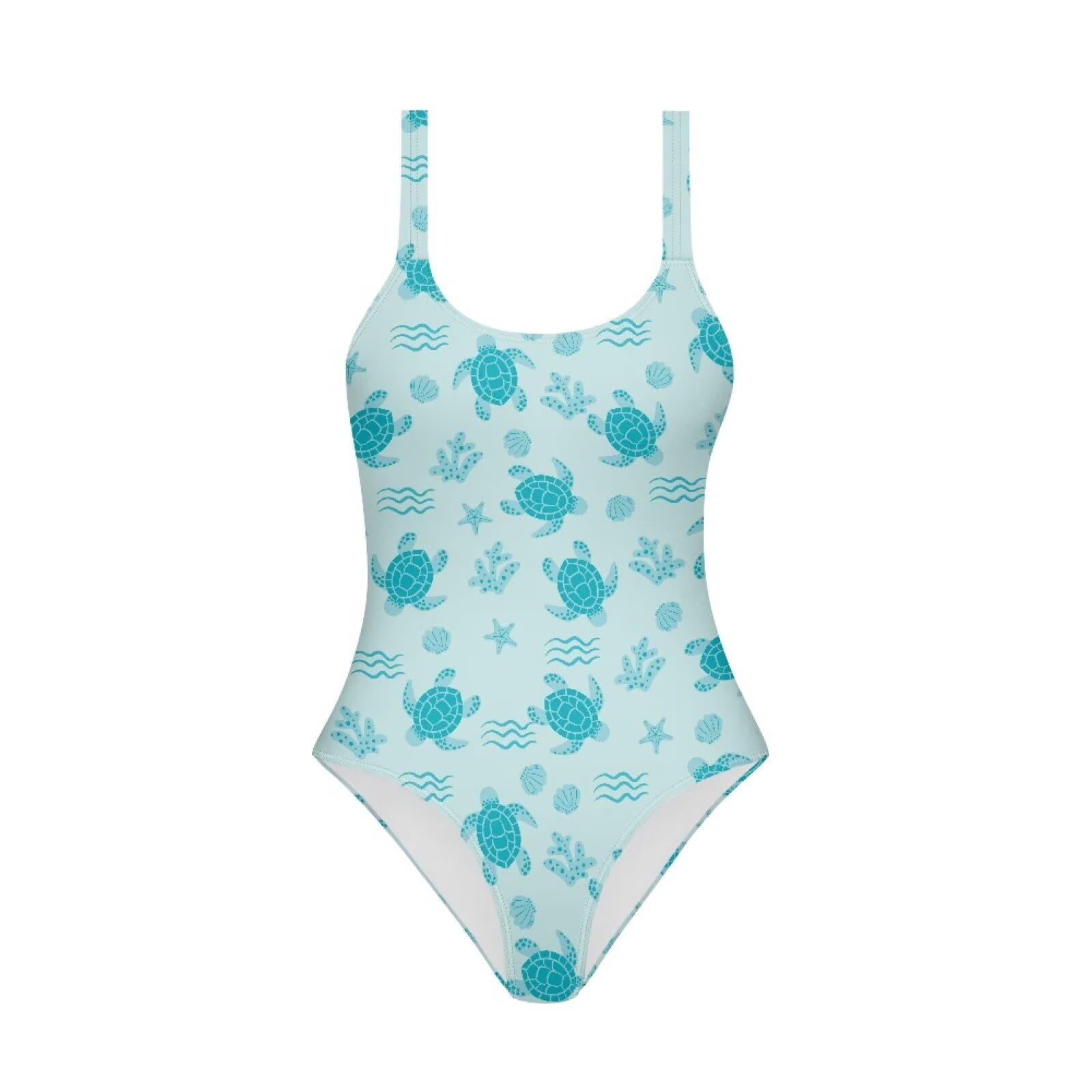 One Piece Bathing Suit for Teen Girls Comfy Crewneck Backless Bathing Suit