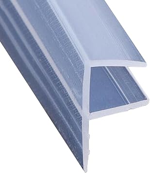 Shower Screen Door Seal Glass Strip Replacement for 6-12mm, Soft Rubber Wet Room Floor Barrier Bath Screen Seal for Curved and Vertical Door F-8MM