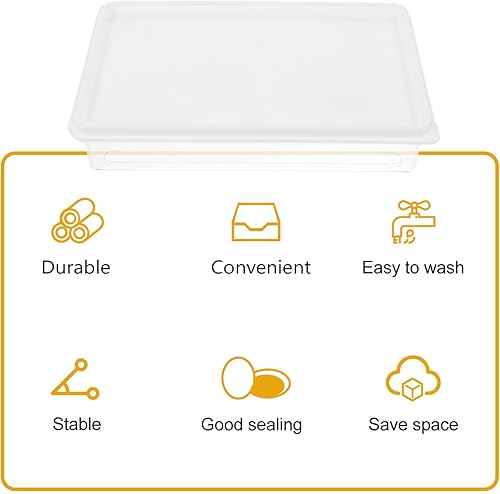 Miniatura 7 de Luxshiny Recipiente de plástico para tocino con tapa, transparente hermético, para carne, cortes en frío, ahorro de queso, contenedores de