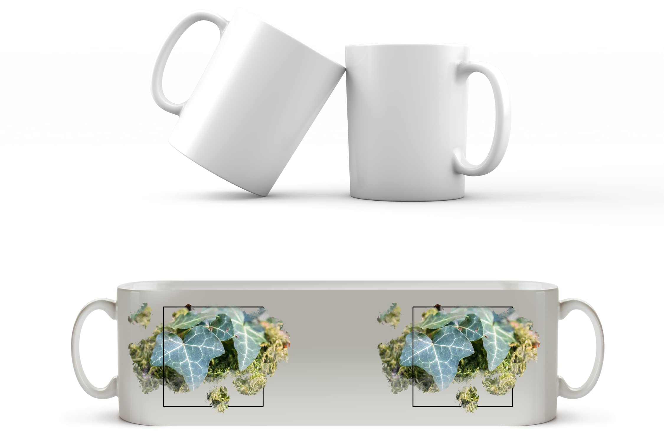 deyoli Moos und Efeu bedeckter Boden als Motivetasse 4 Eck 300ml, aus  Keramik wei, wunderbar als Geschenkidee oder ihre Neue Lieblingstasse :  Amazon.de: Kche, Haushalt & Wohnen