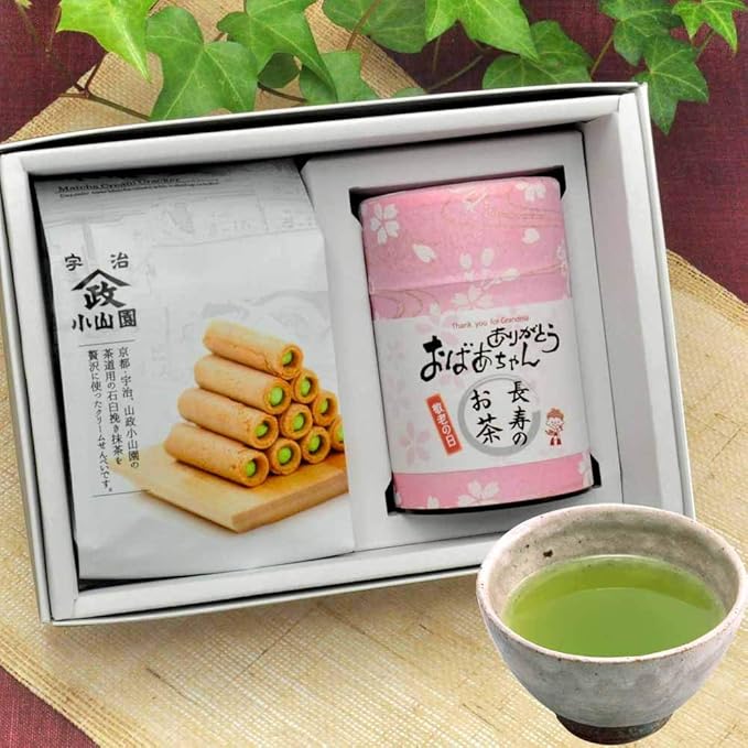Amazon 敬老の日 プレゼント 煎茶と 抹茶のお菓子 ギフト セット 敬老の日プレゼント おばあちゃん かやまえん 日本茶 通販