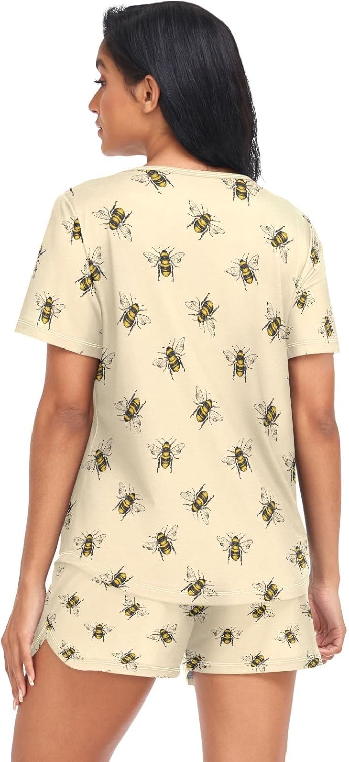 Laprad Women's Pajama Set Soft Short Sleeve 2 Piece Lounge Sleepwear Pjs Sets with Pockets - Image 4