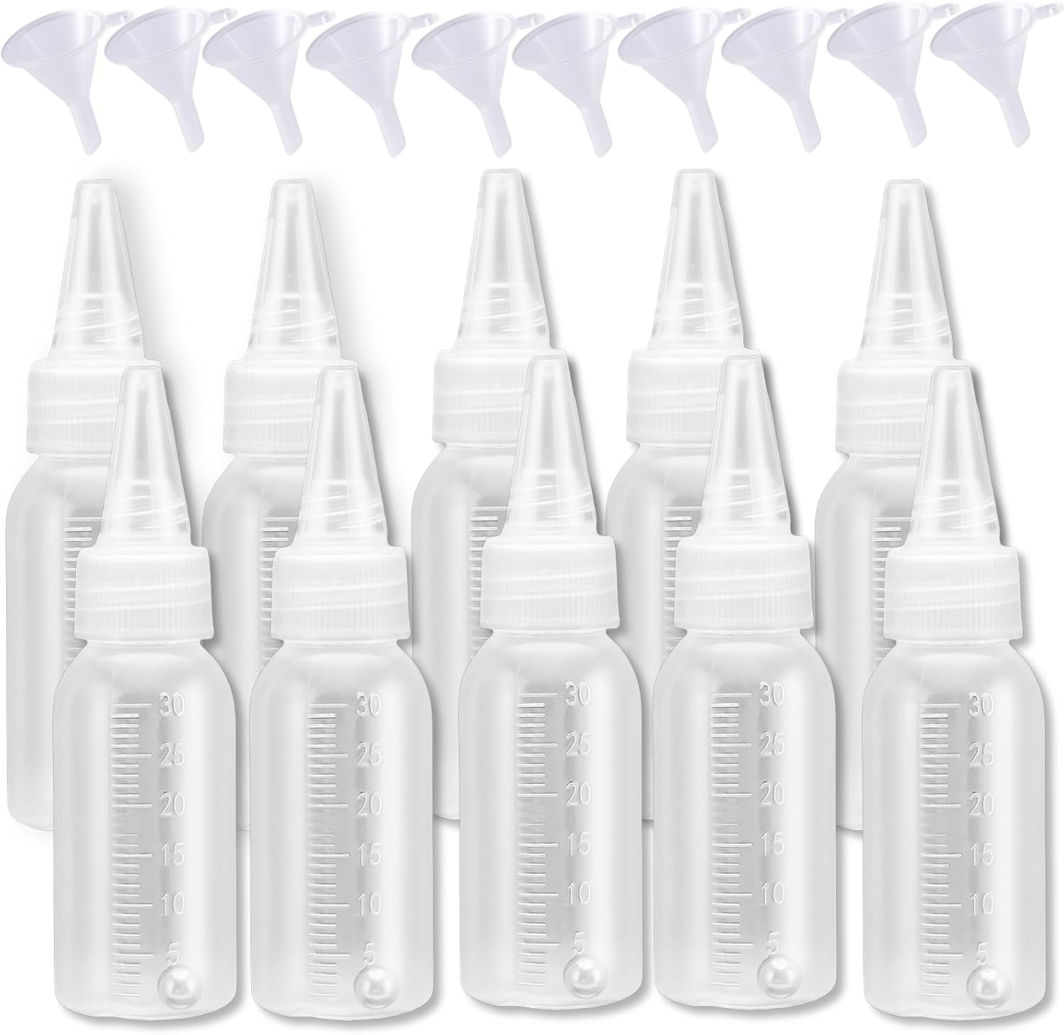 10 Pack Paint Bottle, Airbrush Paint Bottles & Accessories - 30ml Refillable Squeeze Bottles with Mixing Ball & Funnel, Storage Containers for Acrylic Paint & Various Liquids