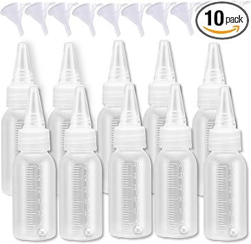 10 Pack Paint Bottle, Airbrush Paint Bottles & Accessories - 30ml Refillable Squeeze Bottles with Mixing Ball & Funnel, Storage Containers for Acrylic Paint & Various Liquids