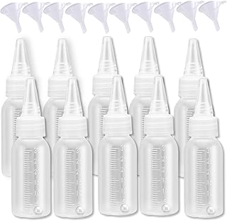 10 Pack Paint Bottle, Airbrush Paint Bottles & Accessories - 30ml Refillable Squeeze Bottles with Mixing Ball & Funnel, Storage Containers for Acrylic Paint & Various Liquids