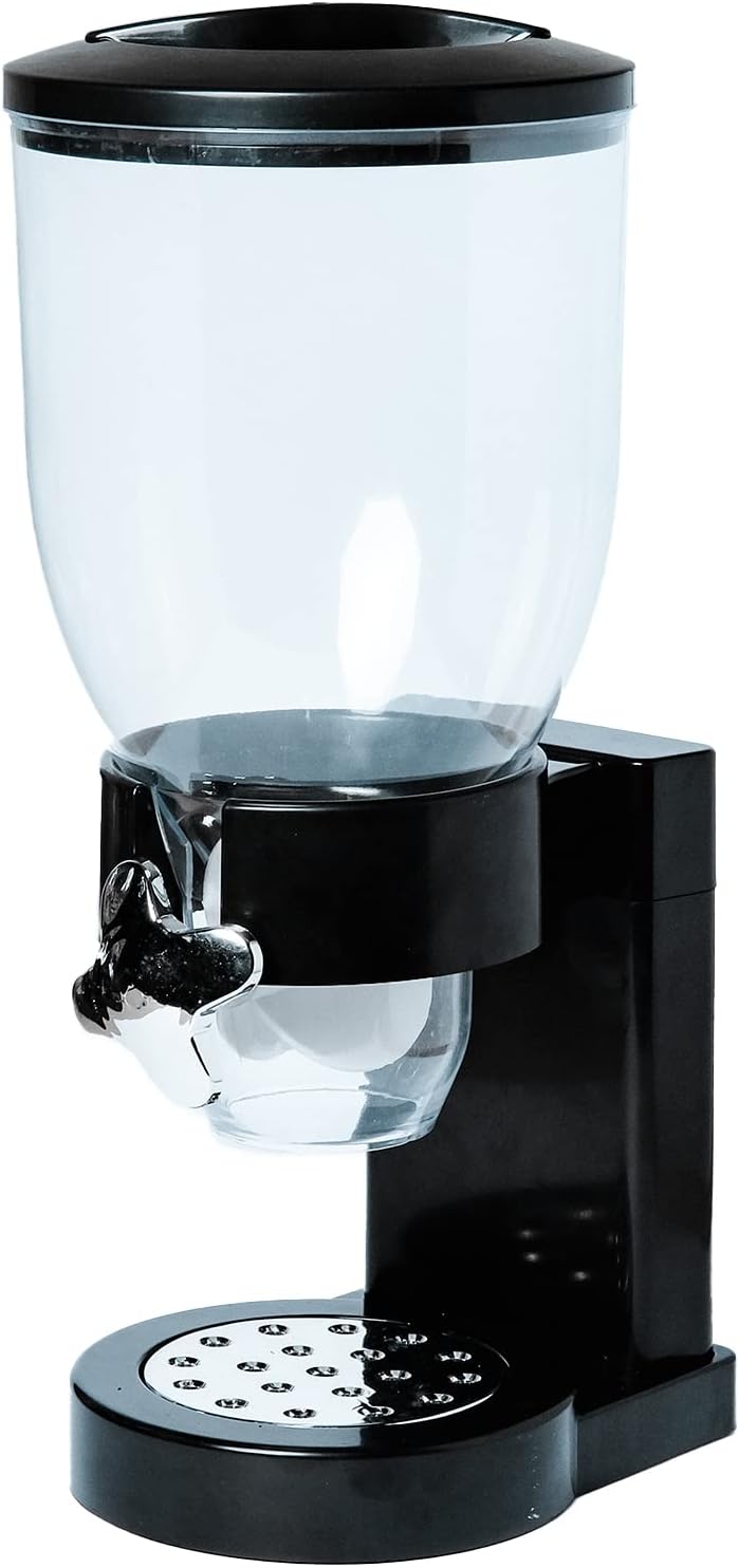 Cereal Food Dispenser Countertop Black Container Dry Storage for Pantry Rice Food Snack Exultimate
