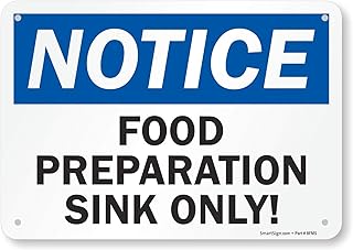 SmartSign “Notice - Food Preparation Sink Only” Sign | 7" x 10" Plastic