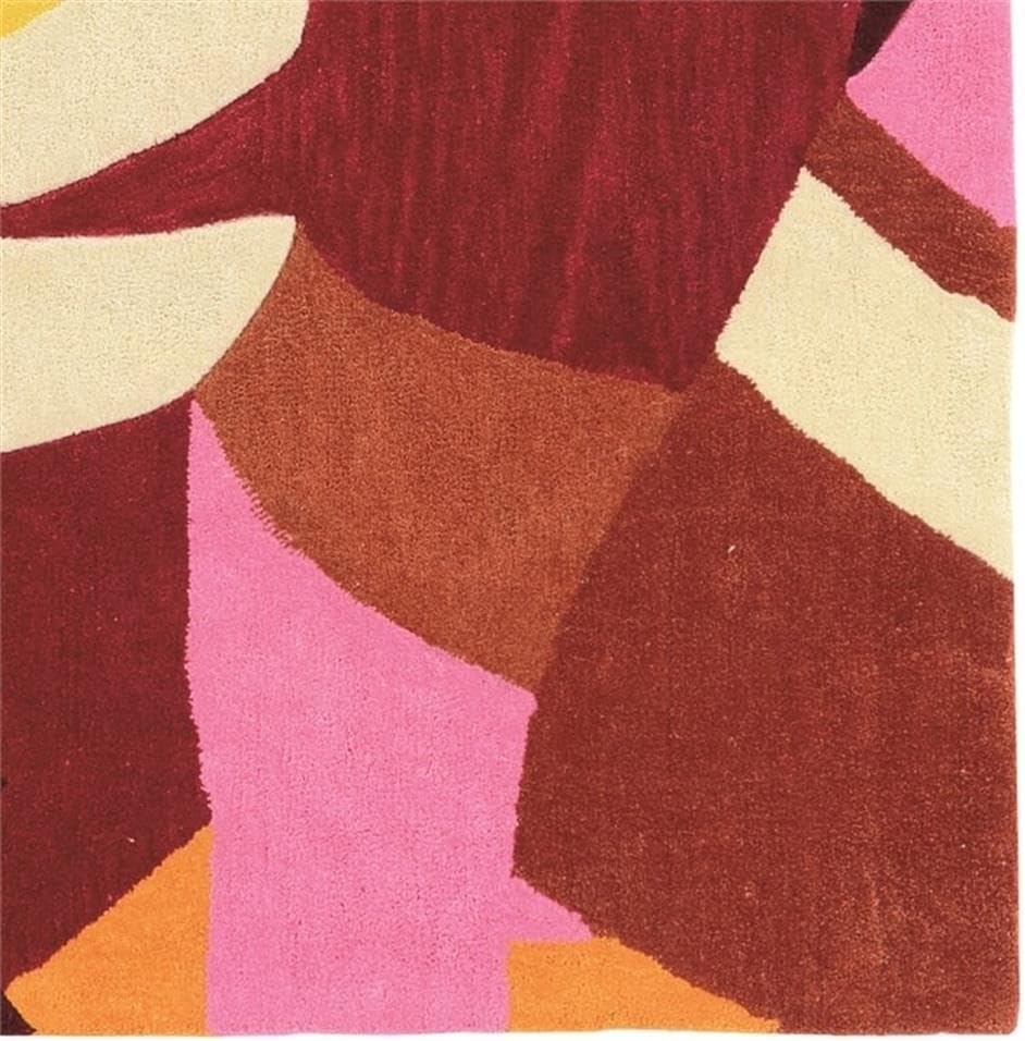 BOWERY HILL 96'' x 120'' Transitional Fabric Hand Tufted Rug in Pink/Yellow