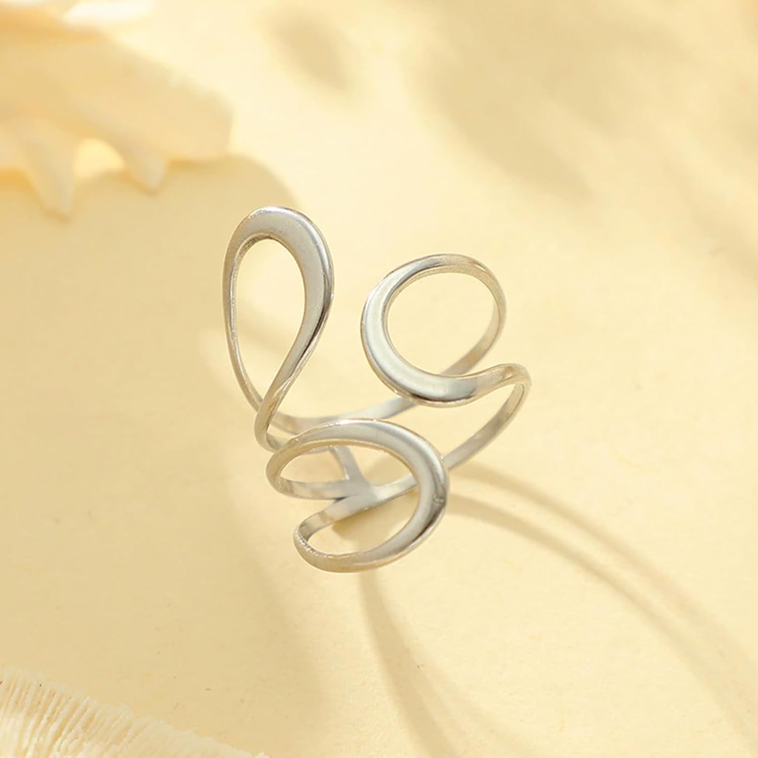 HUASAI Thumb Rings for Women Silver Thumb Rings Knuckle Ring for Women Stackable Ring Trendy Jewelry Gifts Fashion Accessories - Image 7