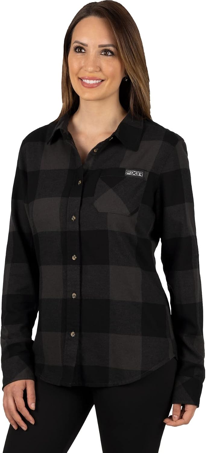 FXR 2023 Women's Timber Flannel Shirt (Small) (Charcoal/Black)