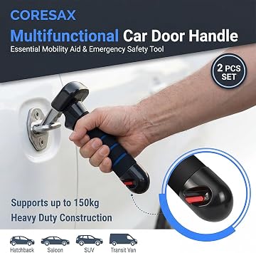 2PCS Car Door Handle, Universal Grab Handle for Entry and Exit | Portable design with a comfortable grip, suitable for compatible door latches and convenient vehicle use