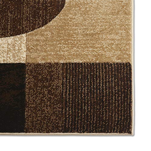 Home Dynamix Tribeca Jasmine Modern Area Rug, Abstract Brown/Beige 3 Piece Set #TOP4