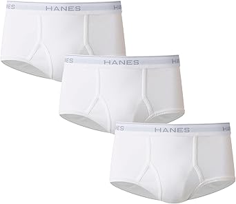 Hanes Men's Moisture-wicking Cotton Briefs, Available in White and Black, Multi-packs Available Briefs pack of 6