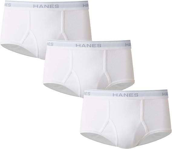 Hanes Men's Moisture-wicking Cotton Briefs, Available in White and Black, Multi-packs Available Briefs (pack of 6)