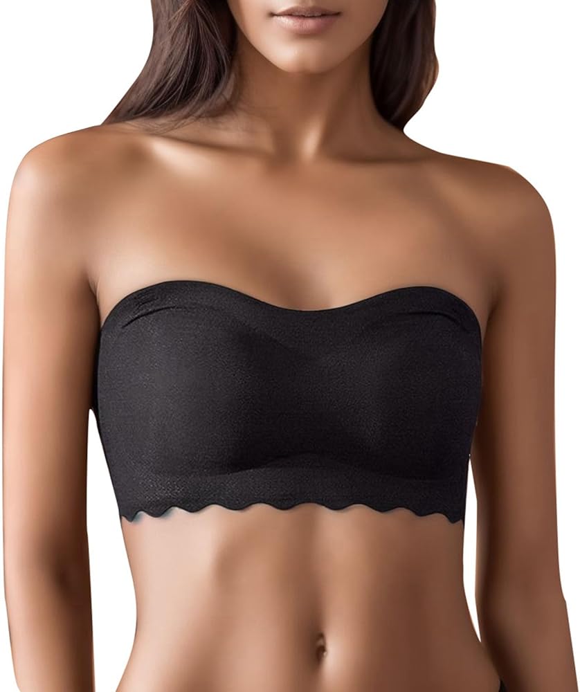 Sujetador Sin Aros Mujer Sujetador Bandeau Sin Tirantes Push Up