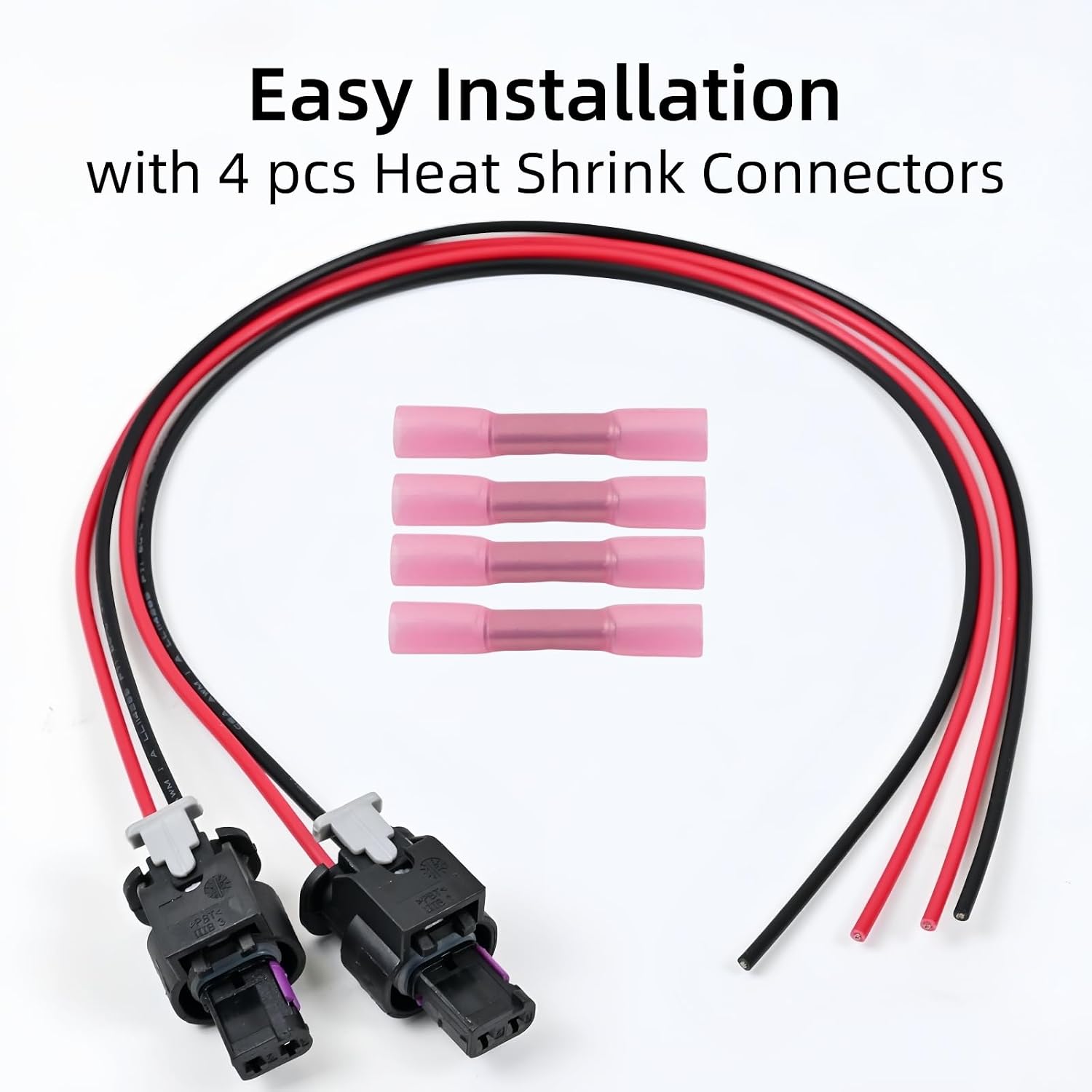 2pcs License Plate Light Connector fit for Ram 1500 2019-2024, Dodge Charger Challenger Chrysler 300 2015-2023, Pacifica 2017-2023, Jeep Compass 2017-2022, Pigtail Plug Wiring Harness