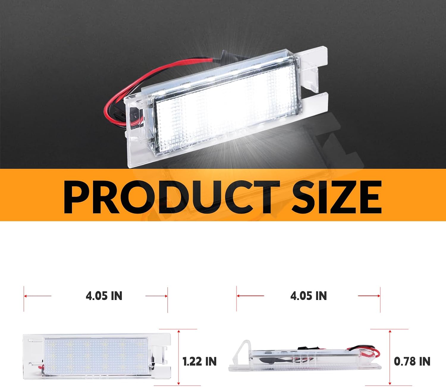 LED License Plate Lights Compatible with Chevy 2014-2024 Camaro, 2013-2015 Malibu, 2011-2019 Volt, 2016-up Cruze Rear Tag Lamps 6000K White, 2PCS