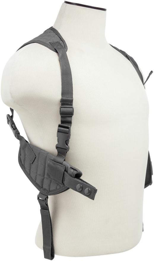 Stealth Grey Ambidextrous Adjustable Shoulder Holster with Mag Pouches fits Glock 17 19 19X 22 23 Pistols