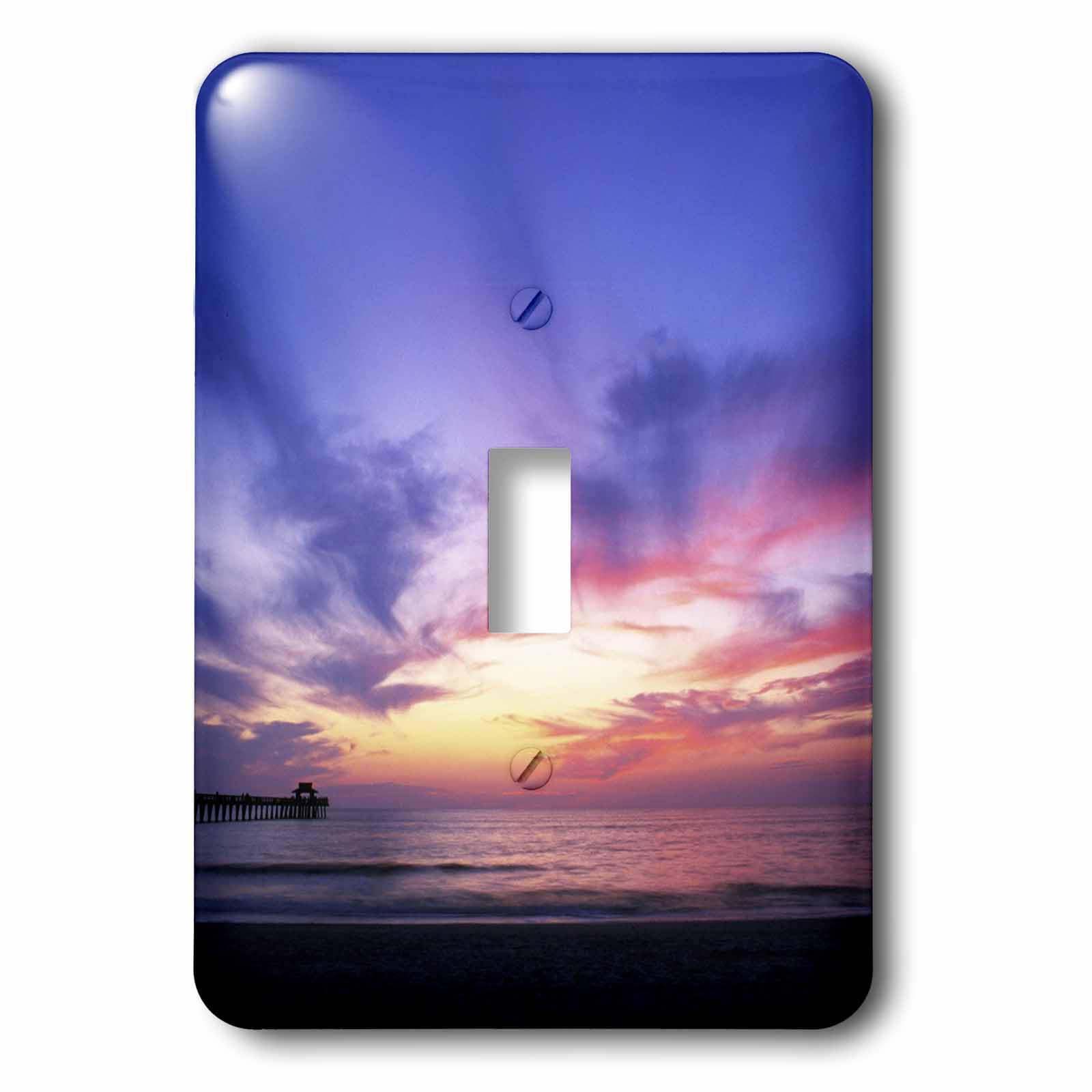 Interrupteur simple USA Floride Naples Pier au coucher du soleil par 3dRose lsp_89271_1
