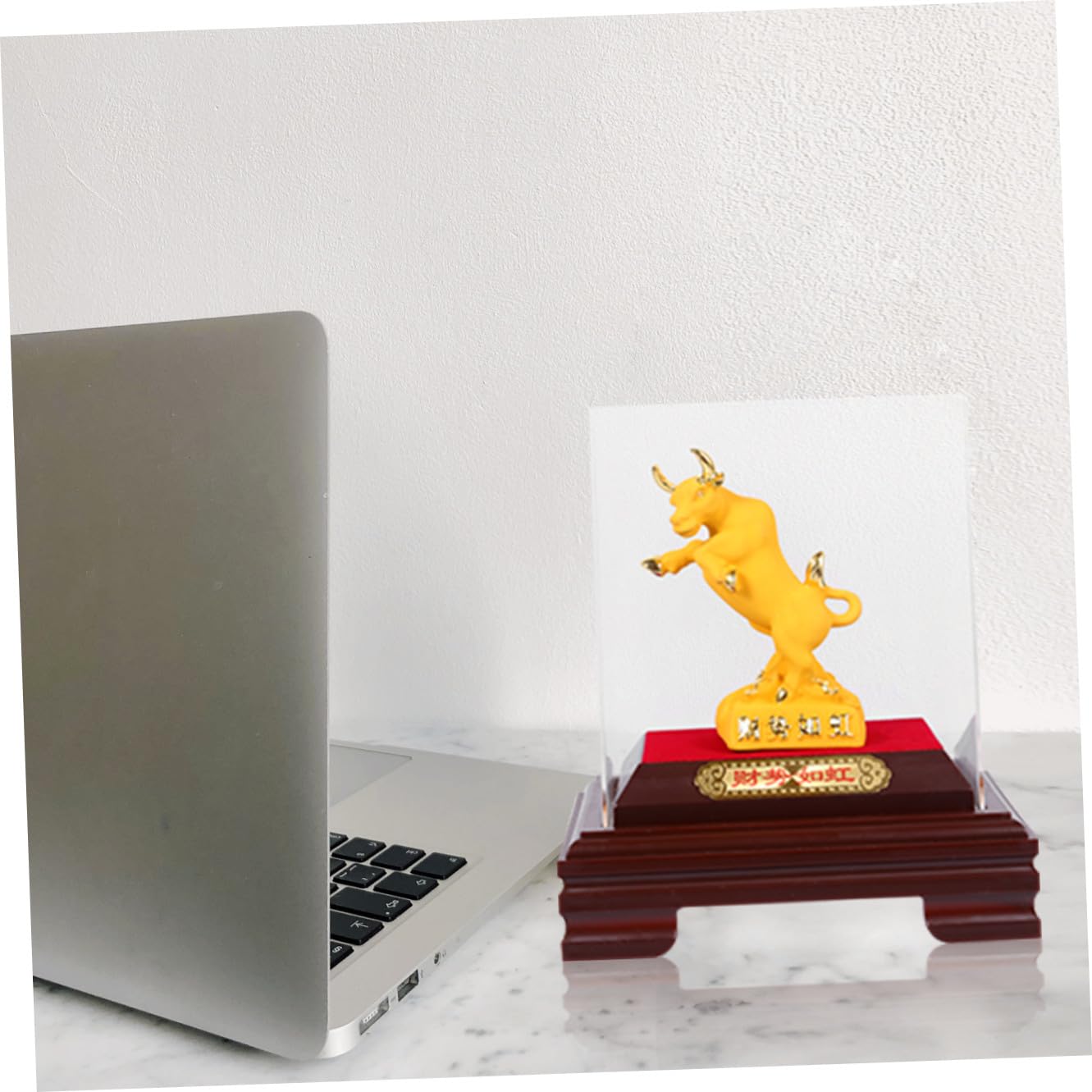 Veemoon Estatua Decorativa de Buey del Zodiaco Chino 2021 Mini 1 Pieza, Adorno de Escritorio Feng Shui para Hogar y Oficina, Figura Coleccionable Símbolo de Prosperidad y Diligencia