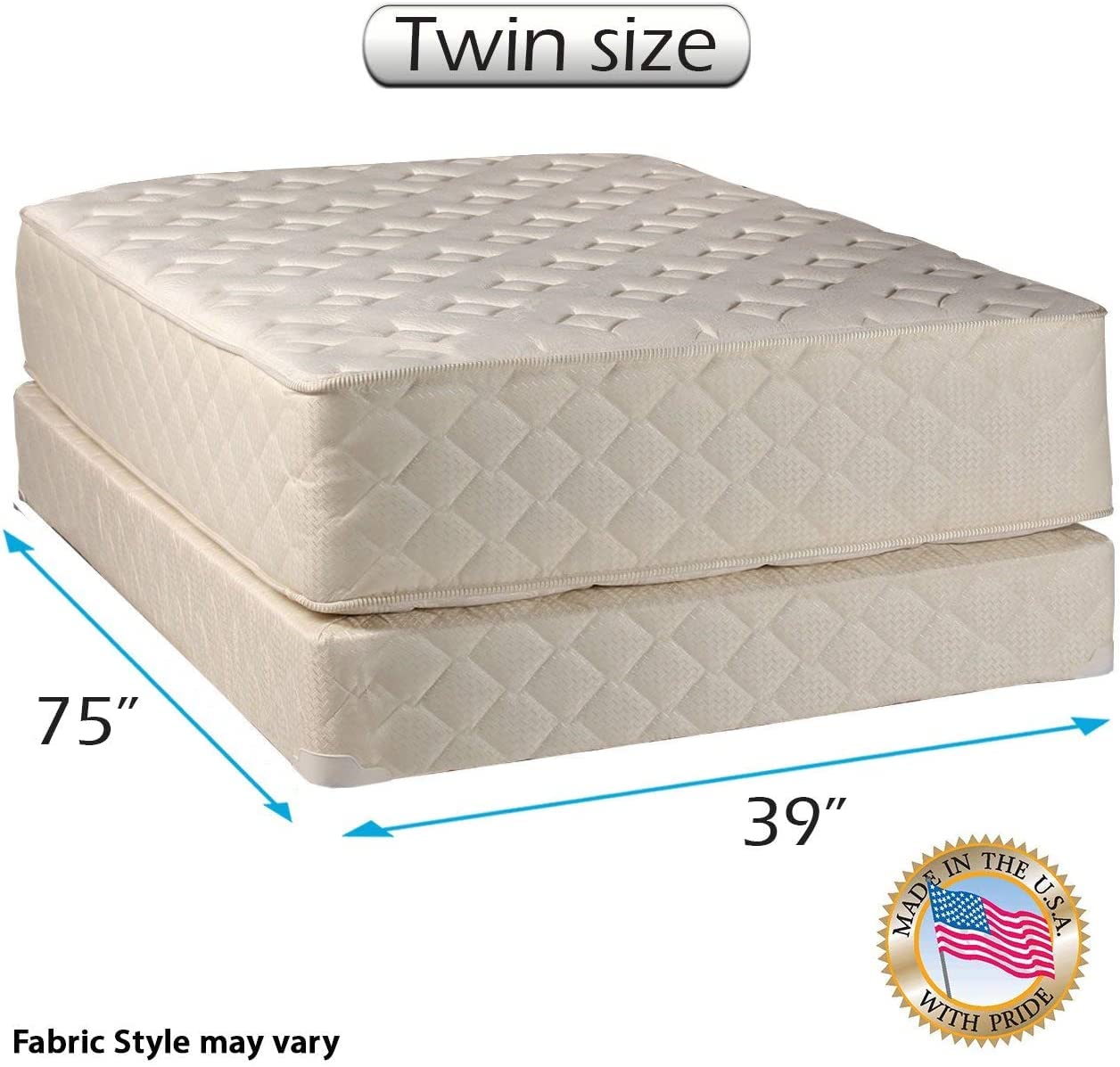 DS Solutions USA Highlight Luxury Firm Twin Mattress & Low 5