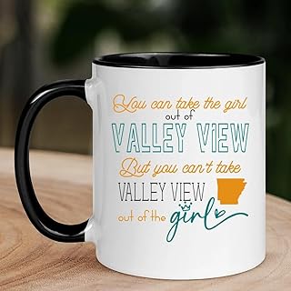 Valley View AR Mug Long Distance Accent Mug 11 oz Black - You Can Take The Girl Out Of Valley View But You Can't Take Valley View Out of The Girl