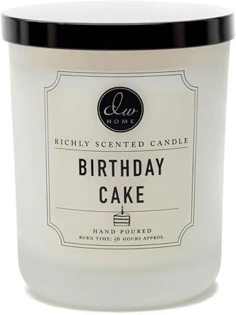 DW Home Birthday Cake Scented Candle for Home, 15 oz, Large Double Wick Candle Jar, Up to 56H Burn Time, Luxury Scented Candle for Relaxation, Gifting, Home Decor