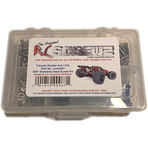 RCScrewZ Stainless Steel Screw Kit tra087 Compatible with Traxxas Rustler 4x4 / VXL (67076-4)