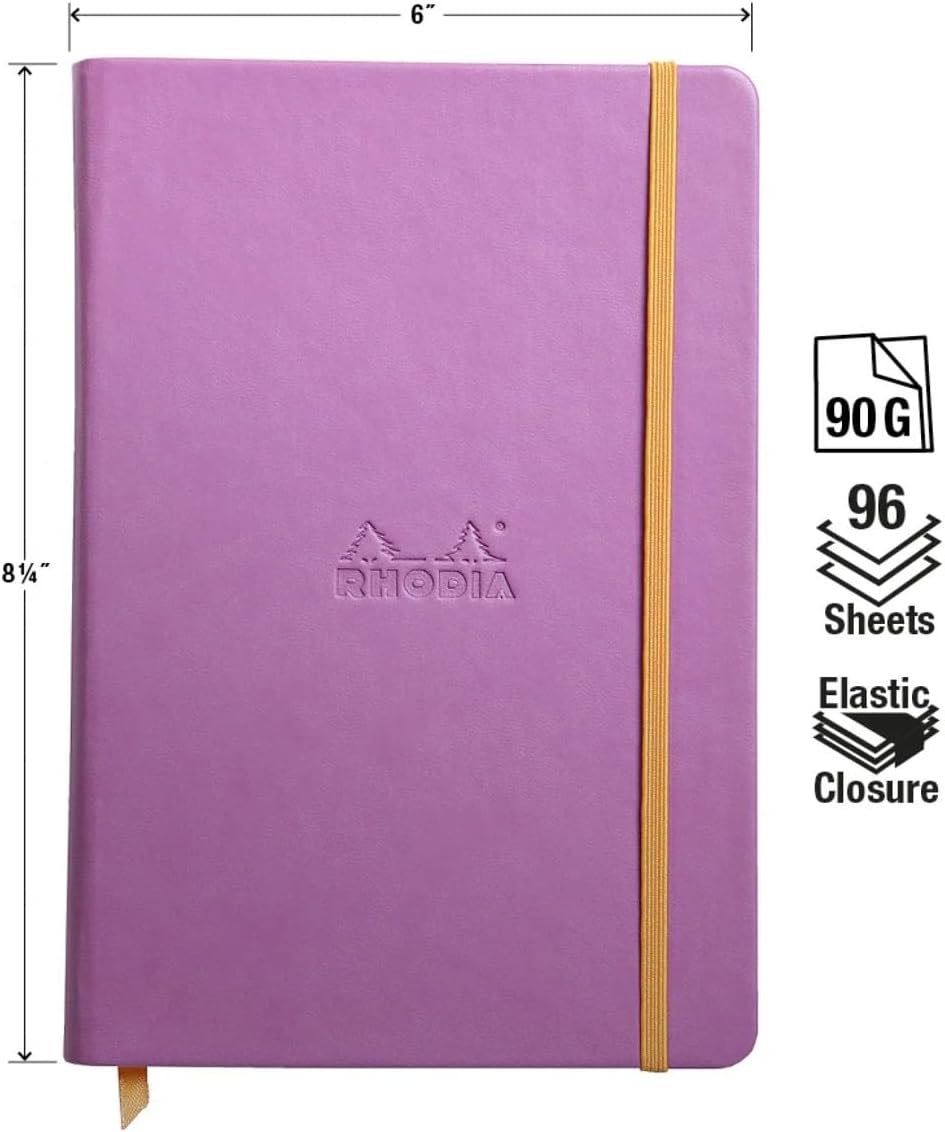 Rhodia Rhodiarama Webnotebook - Lined 96 Sheets - 5 1/2 x 8 1/4 - Purple Cover