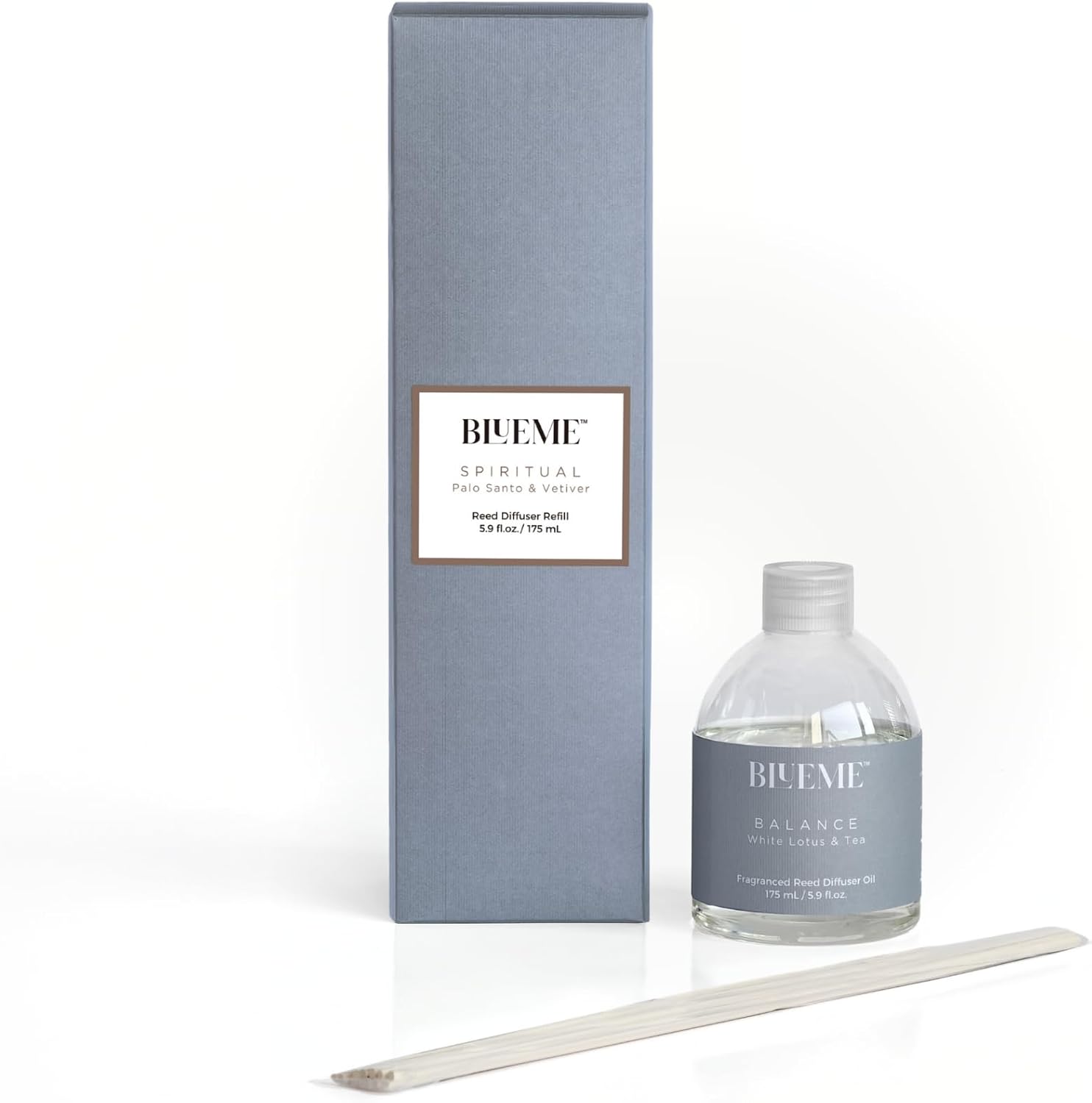 Blueme Romance Wellness Diffuser Oil Refill | Oakmoss & Sandalwood | 5.92 Fl Oz - Refillable Diffuser, Essential Oils, Ceramic, Rattan Reeds | Small