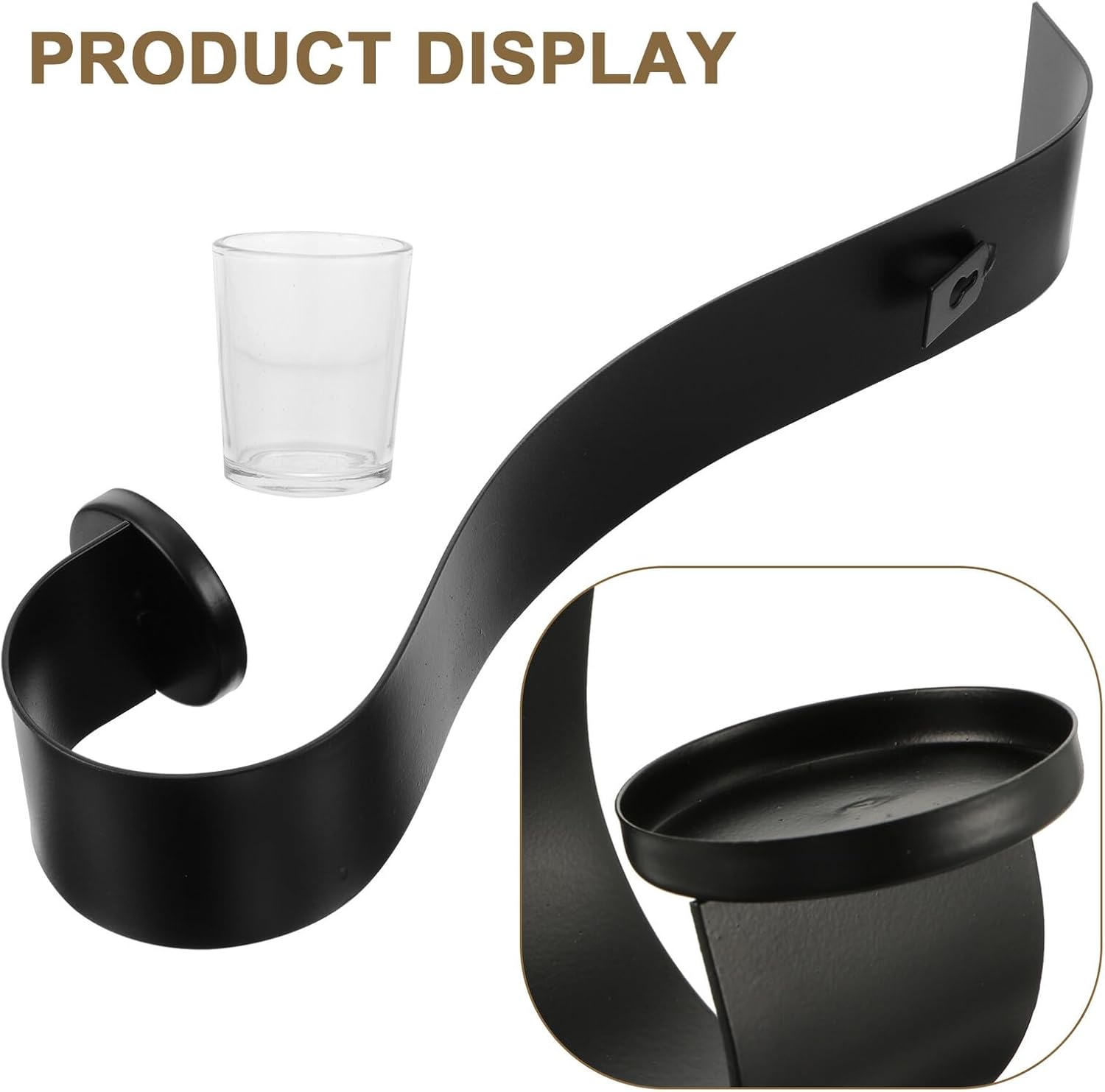 Black Iron Wall Tealight Sconce Holder, Vintage S-Shaped Candle Display