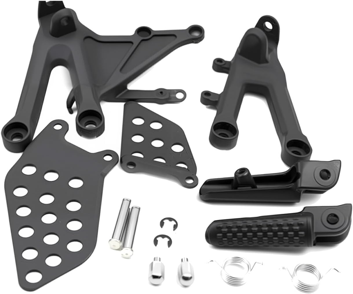 Motorcycle Rider Footpeg Bracket Kit With Front Foot Pegs Compatible With Honda CBR1000RR 2004-2007 Aluminum Replacement Footrests Set Black​