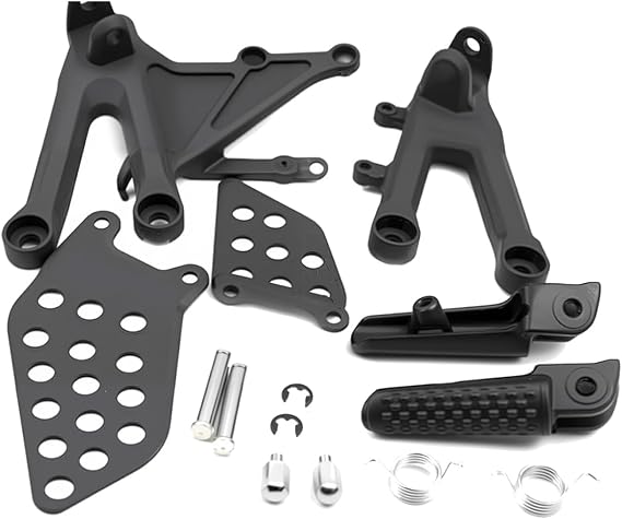 Motorcycle Front Rider Footrest Foot Pegs Bracket Set for Honda CBR1000RR 2004-2007 2006 2005 (Black)