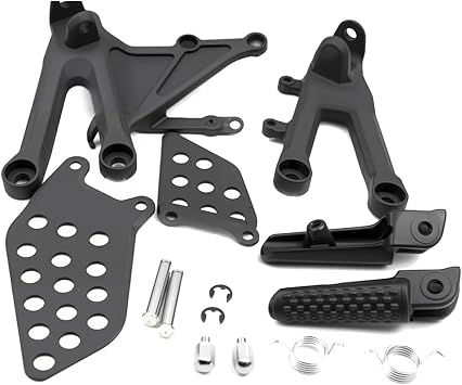 Motorcycle Front Rider Footrest Foot Pegs Bracket Set for Honda CBR1000RR 2004-2007 2006 2005 (Black)