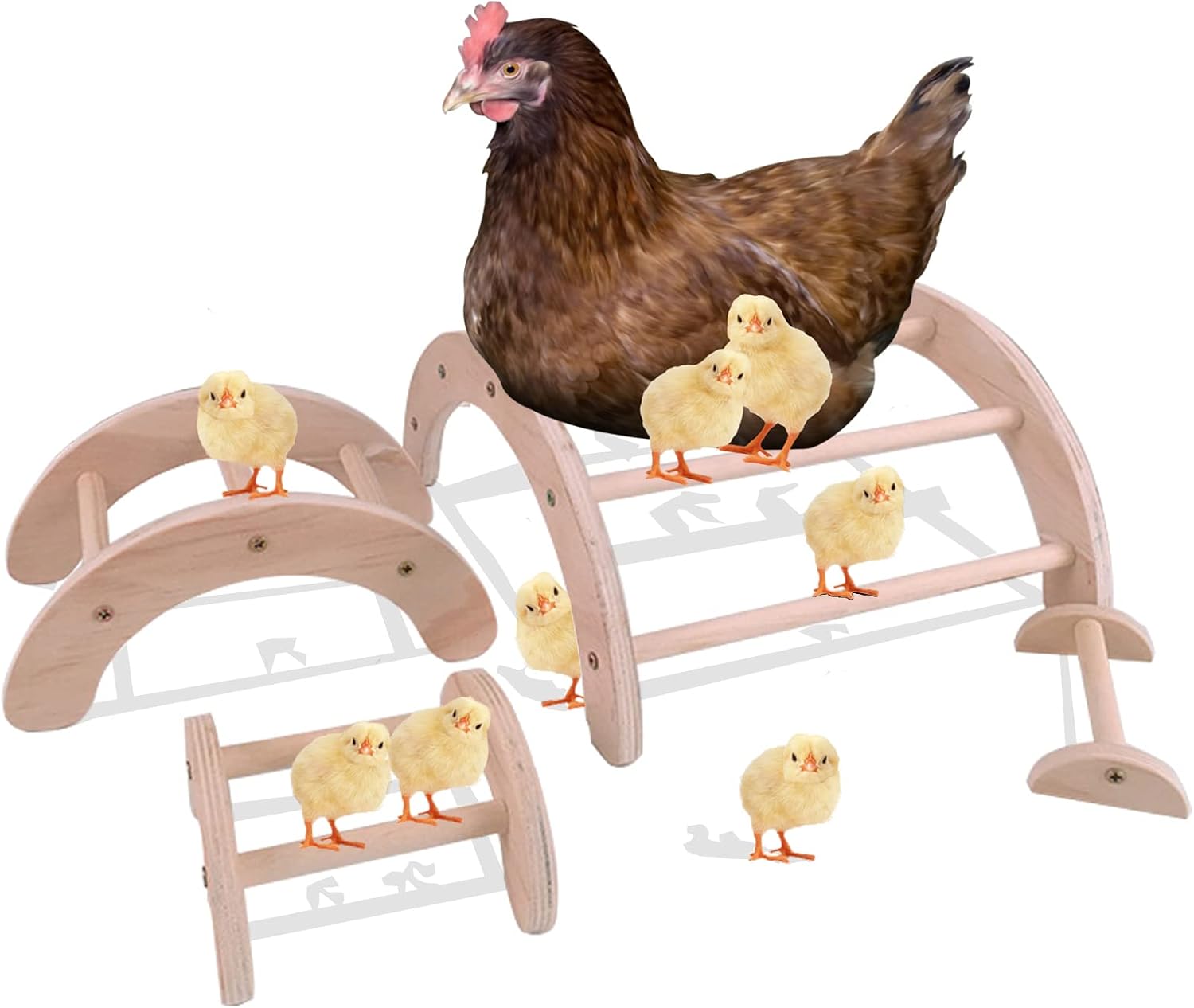 Chicken Perch 4 Pack Chicken Toys Strong Roosting Bar for coop and brooder, Training Perch for Large Bird, Hens, Parrots, Macaw, Easy to…