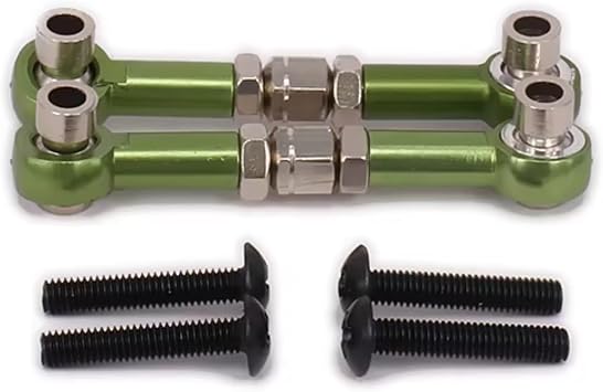 RC Pull Rod For Hobby For HPI RS4 1/10 6061-T6 113696 RS4009 Aluminum Tie-Rods Turnbuckle Arm&Steering Rc Car Parts And Accessories Upgrade Replacement UseGreen