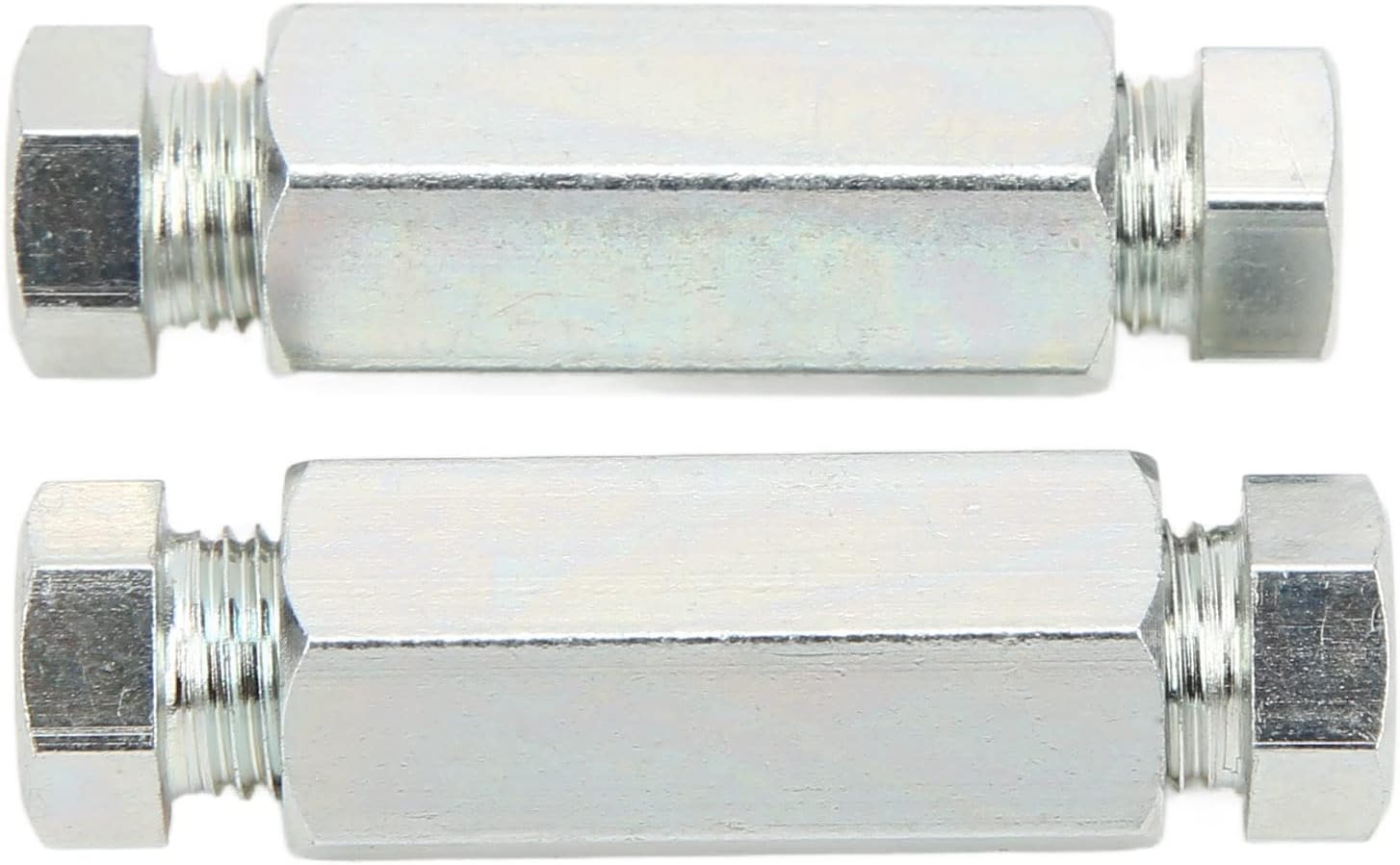 Brake Pipe Connectors, 2Pcs/Set Brake Pipe Joiners 3/8in Inline Female + Male Nuts Replacement for British USA Cars Repairing Extending Original Pipework