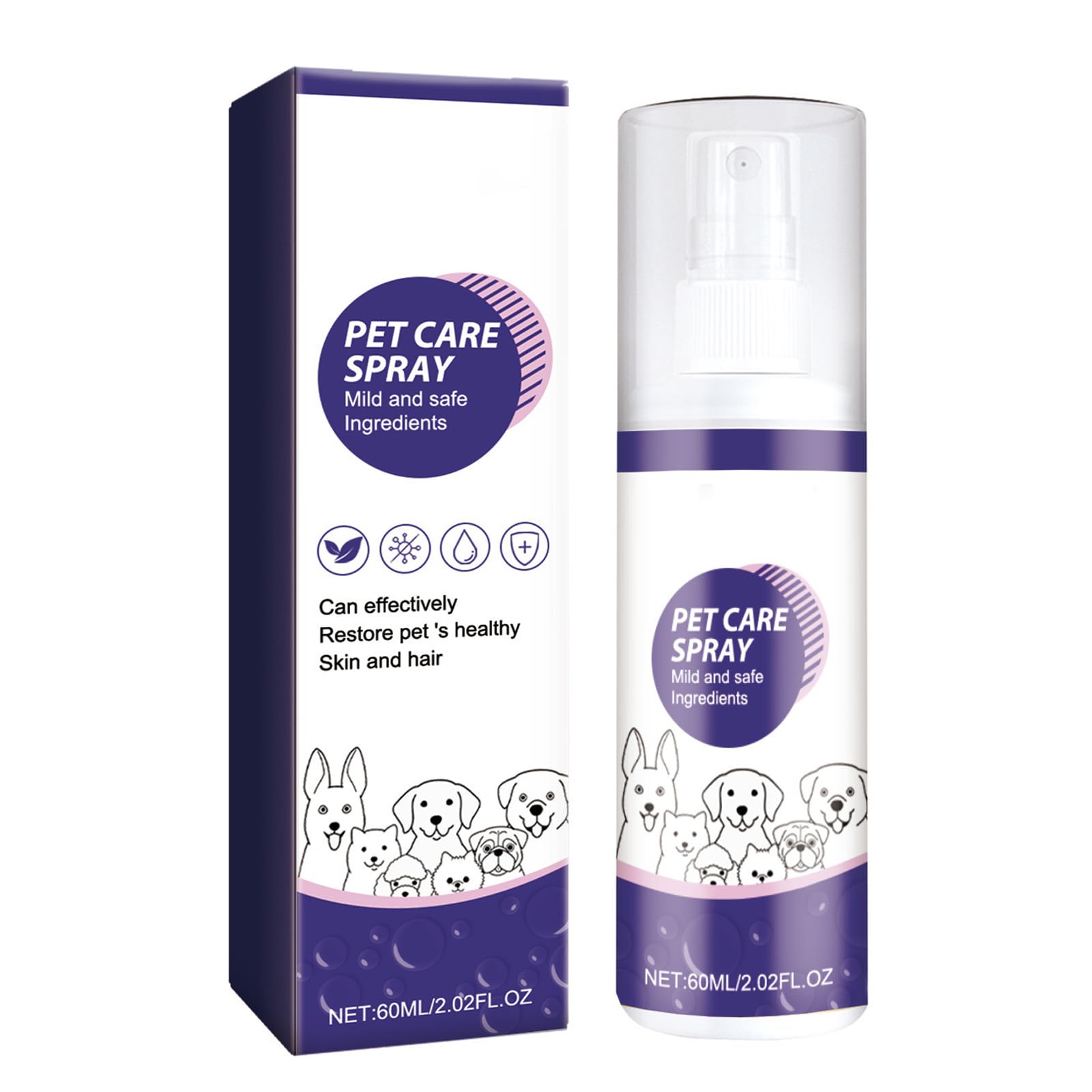 AzoneePet Hot Spot Itch Relief Treatment Spray, Skin Care for Dogs & Cats, Lick Safe Painless Wound Care, Allergy & Rash Relief, 60ml