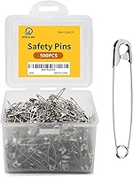 Vrupin 500 Pack 1.5 Inch Large Safety Pins - Rust-Resistant Steel Wire Silver Sewing Pins for Crafts, Quilting, Clothing Repairs
