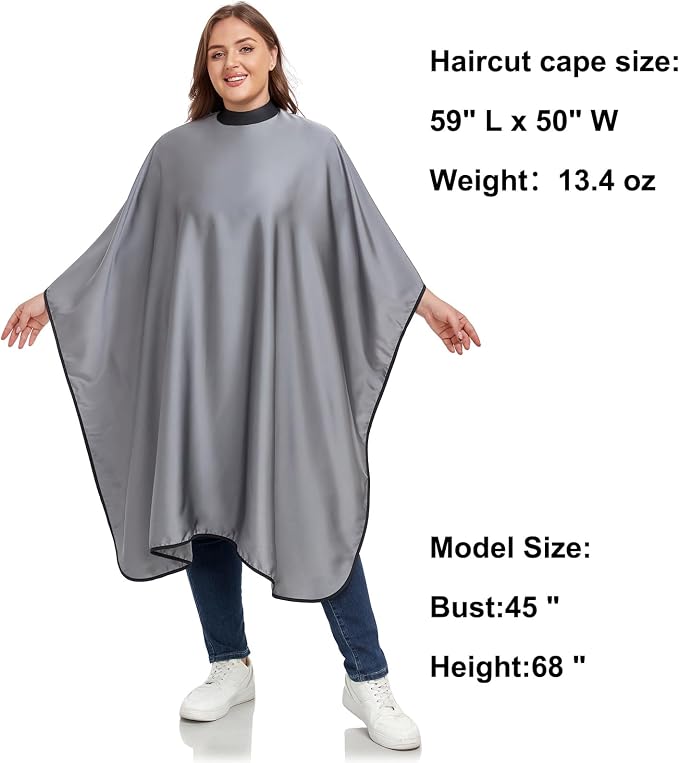 Capa para Corte de Cabello para Adultos con Cuello de Silicona miniatura 4