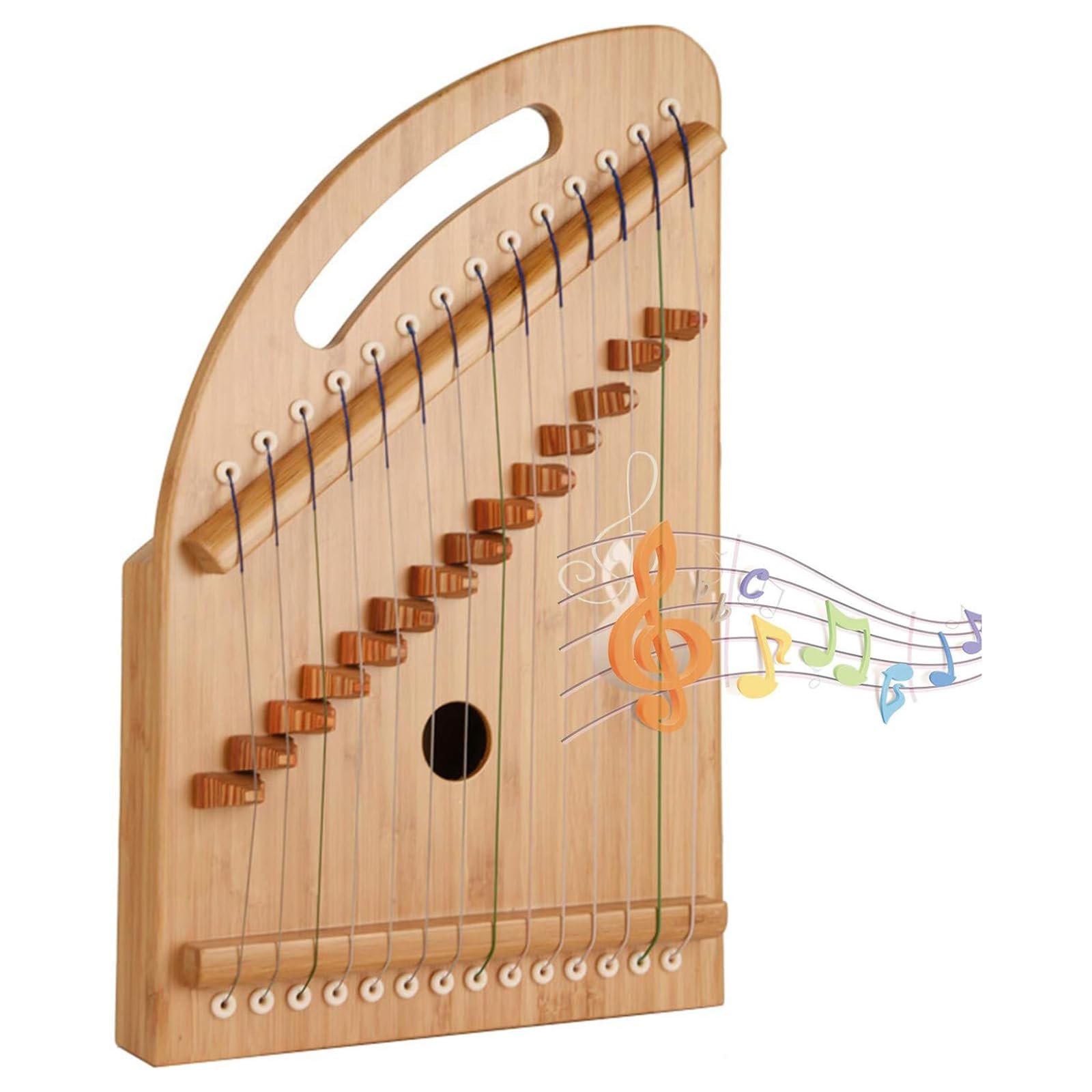 Guzheng Mini Zither, 5 String Banjo, Guzheng Finger Trainer with Accessories, 14 Strings, for Beginners, Adults, Children