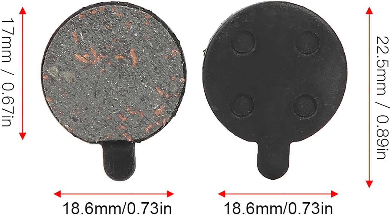 Kadimendium Red Copper Brake Disc Rotor Pad Kit for 10" Electric Scooter, WearResistant Brake Pad Replacement Parts