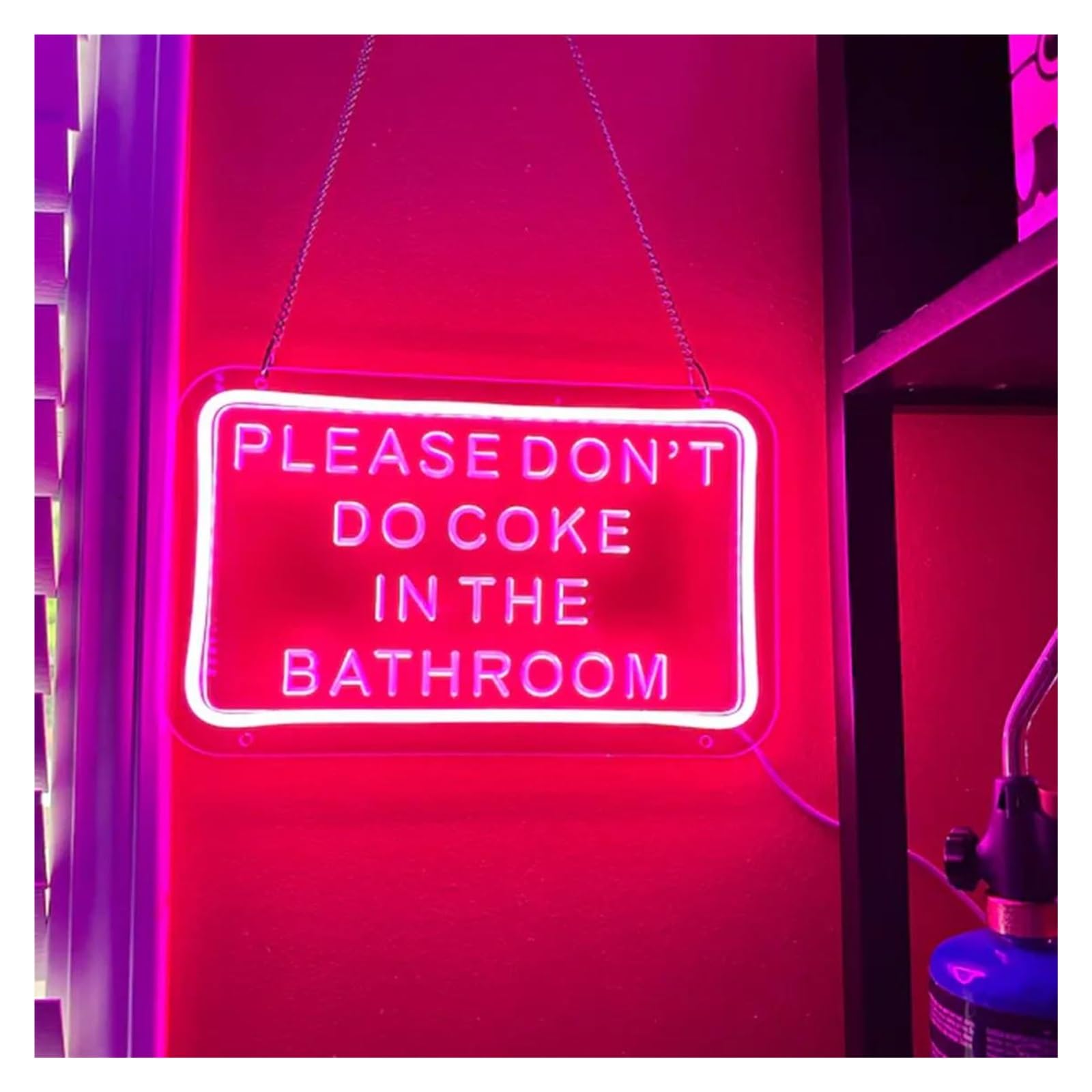 Signs Lamp Please Don't Do Coke in The Bathroom Neon Sign, Wall Decor for Home Room, Neon Sign Bathroom Art 40cm(Pink)