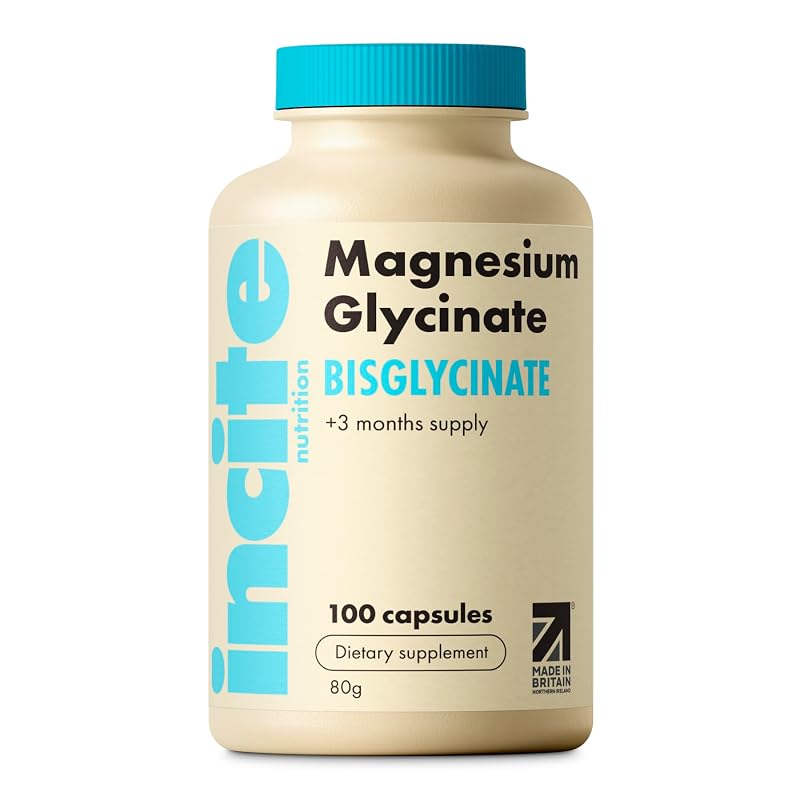 Incite Nutrition Suplemento de magnésio glicinato 500 mg 100 cápsulas