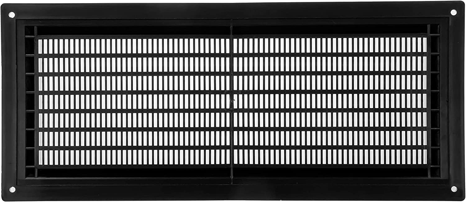 Vent Systems 3" x 10" Inch (Opening Dimensions) Black Plastic Air Vent Cover - 10 Pack - Rectangular Return Grill with Mesh Screen - HVAC Ventilation Grill for Home Improvement - Indoor, Outdoor Use