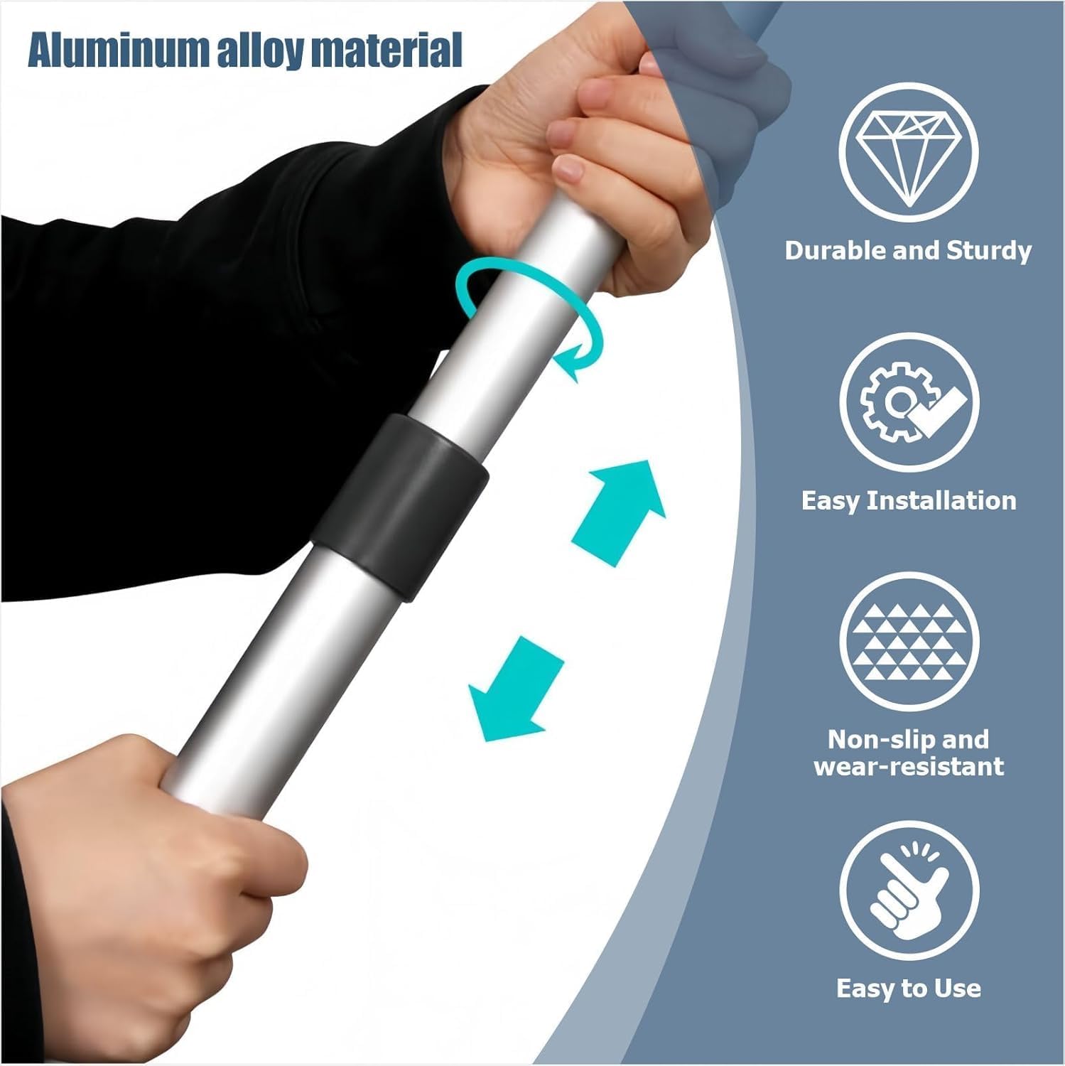 Boat Cover Support Pole System - Telescoping Aluminum Pole Accessories with 3-Stage Adjustable Height of 23"~57" for Pontoon bass Fishing Barge Bimini Tops, Set of 1