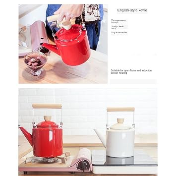POLKADOT Enameled Tea Kettles 2L Red