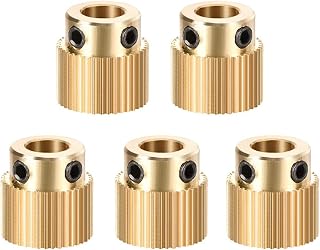 APAAZO 5Pcs/Lot Ender-3 CR-10 3D Printer Extrusion Wheel Brass Gear Wheel 40/26 Tooth Gear Compatible With CREALITY 3D Printer Extruder Filament (Size : 40 Teeth Brass)